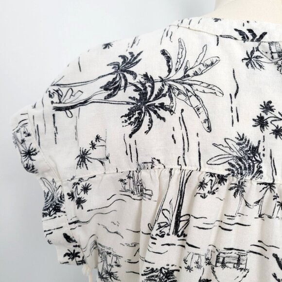 ANA Linen Blend Hawaiian Print T-Shirt Dress – Beach Cover-Up / Tunic Size XS - Picture 6 of 14